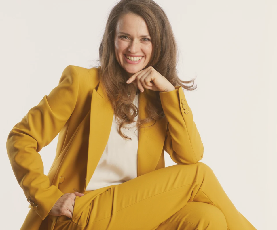 Professional woman calmly in control of her demanding schedule